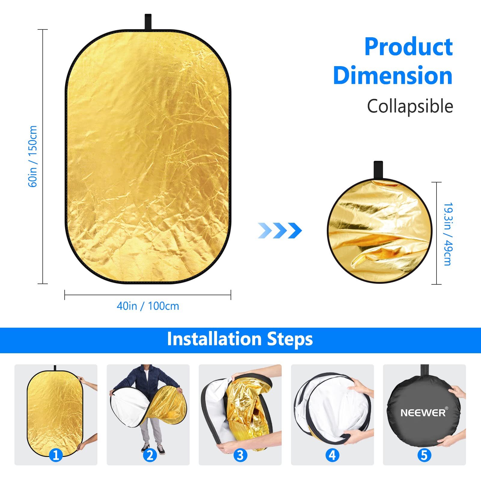 NEEWER Light Reflectors for Ph – Reflector Disc Silver recenzja i cena