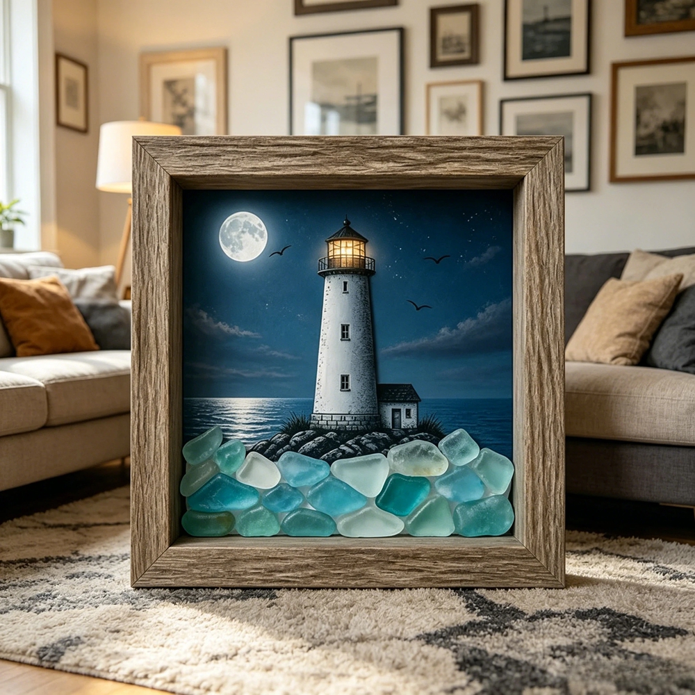 Coastal Lighthouse Sea Glass N – Lighting Glass Photography recenzja i cena