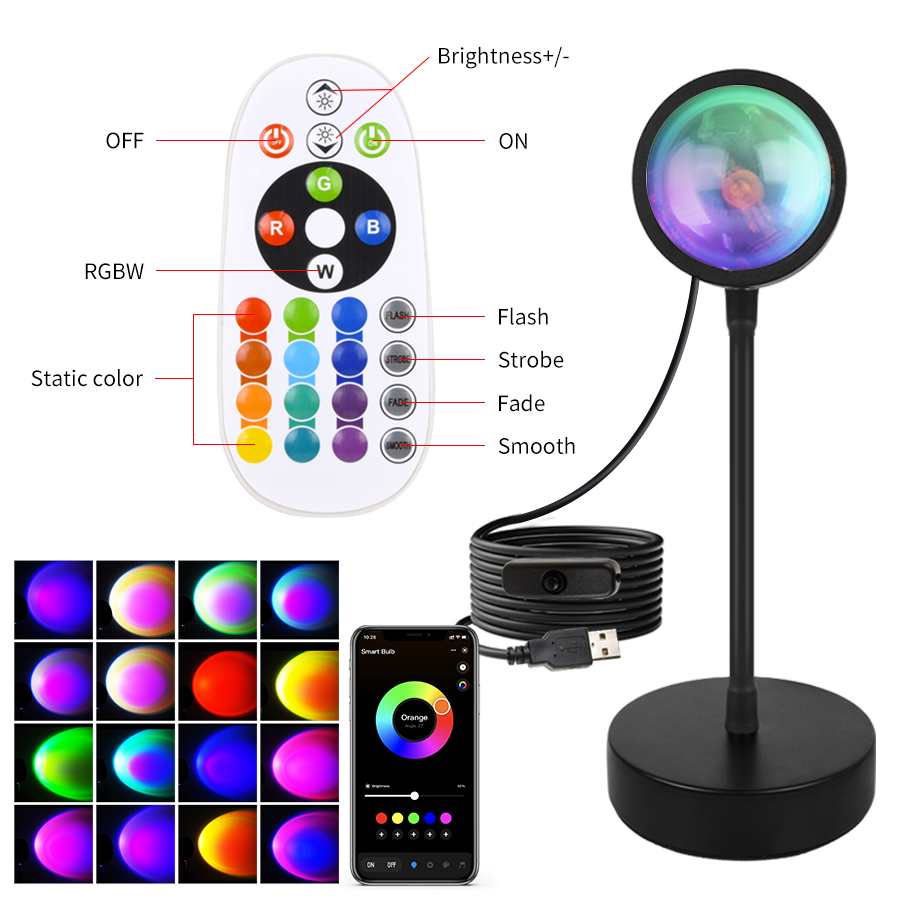 Smart Sunset Lamp Tuya LED Nig – Photography Lighting App recenzja i cena