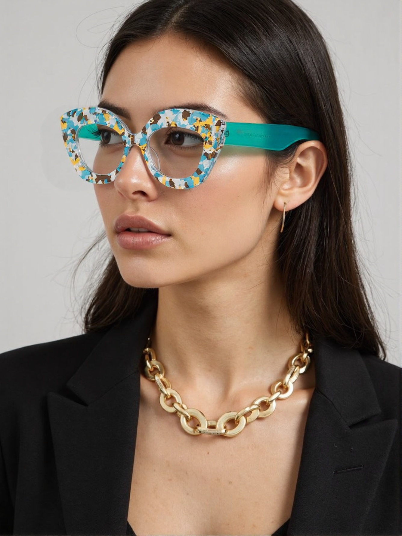 Large Frame Cat-Eye Floral Gla – Lighting Glass Photography recenzja i cena