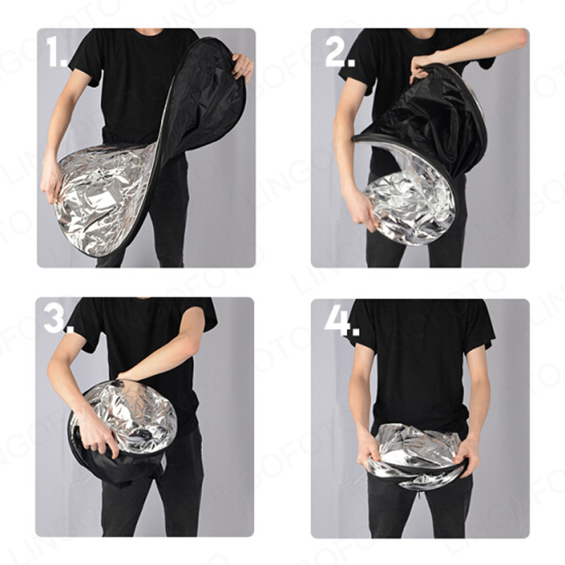 2-in-1 40cm Collapsible Round  – Reflector Disc Silver recenzja i cena
